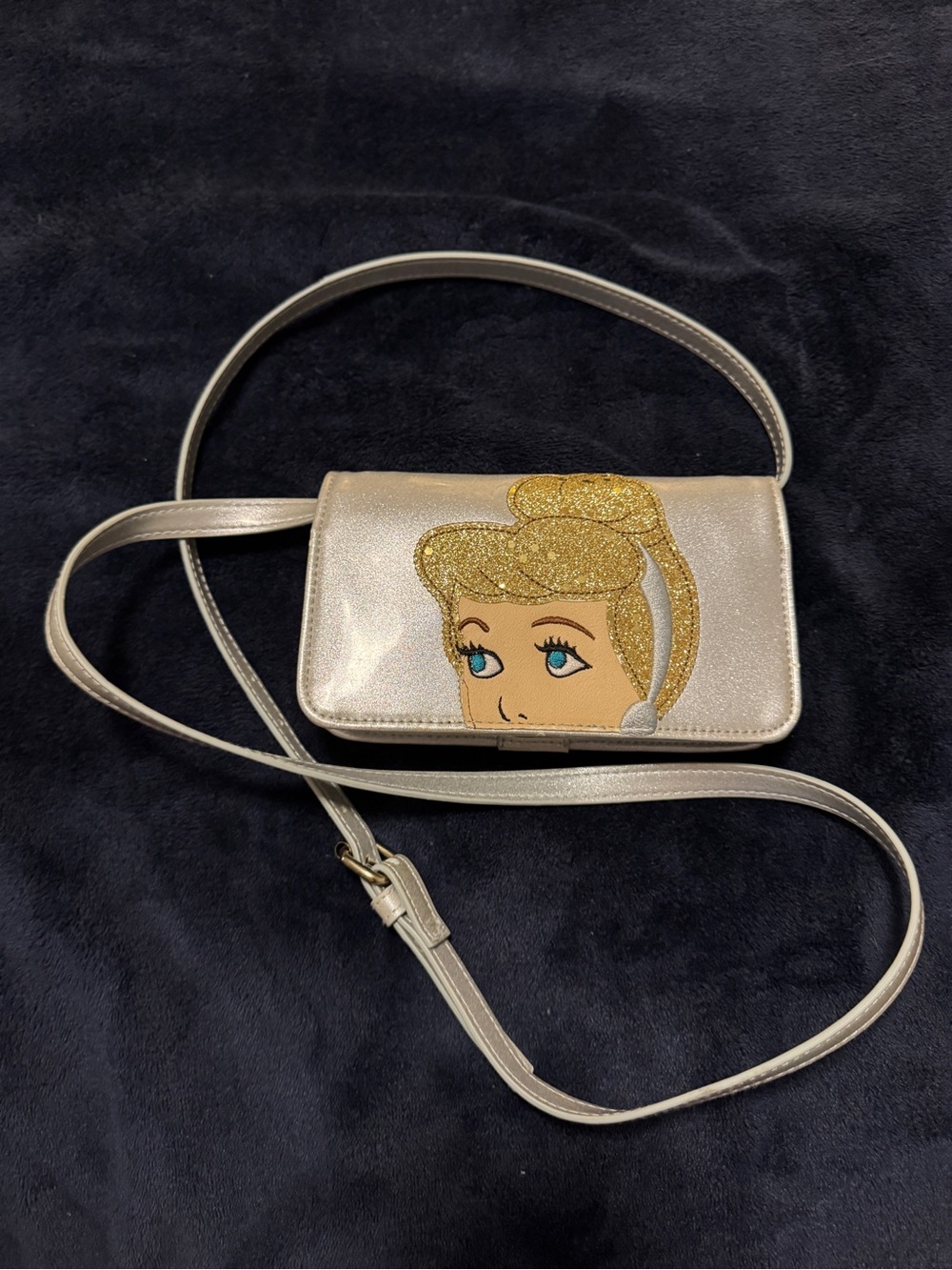 Danielle Nicole Silver Glitter Cinderella Crossbody Bag